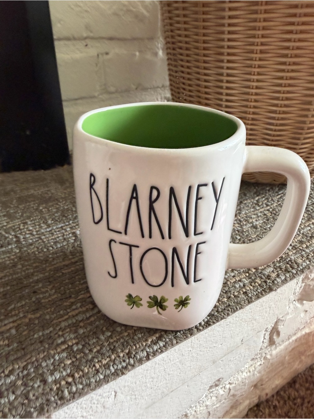 Rae Dunn White Mug with Green Interior - Blarney Stone